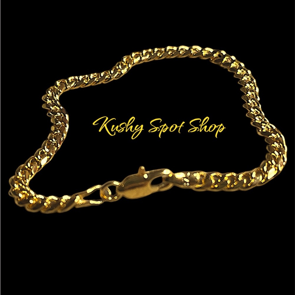 NWOT ✨💛 Brazil Gold CUBAN Link Chain Bracelet ✨💛 7.5” L ✨💛 18K GP